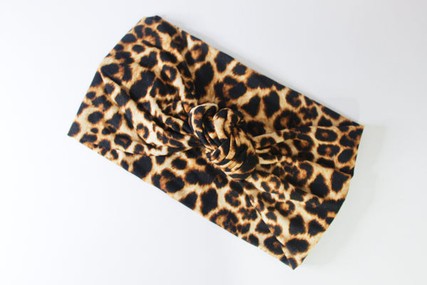 Girls Cheetah Animal Print Knotted Headband I The Enchanted Magnolia