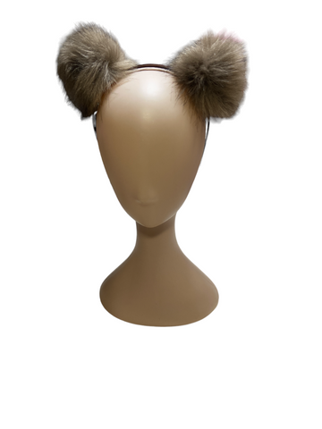 Large Pom Pom Headband - Medium Brown - The Enchanted Magnolia