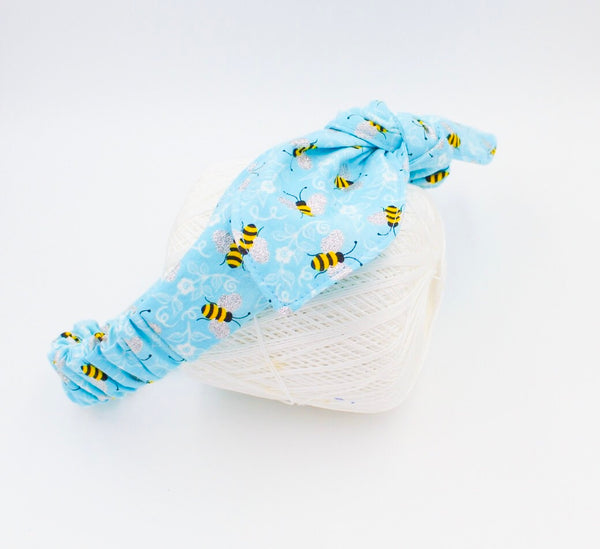 Light Blue Bumblebee Top Knot Headband Magnolia’s Mommy n’ Me 6