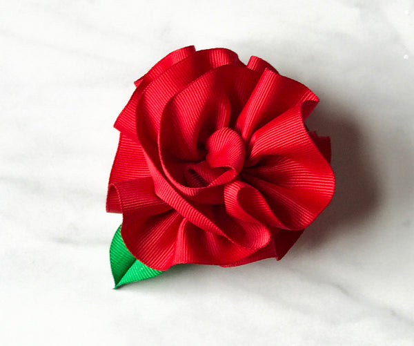 Red Flower Hair Clip I The Enchanted Magnolia