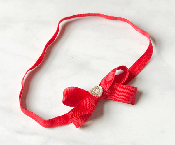 Baby Girl Red Hair Bow Headband I The Enchanted Magnolia
