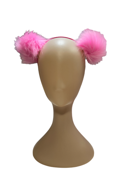 Large Pom Pom Headband - Pink - The Enchanted Magnolia