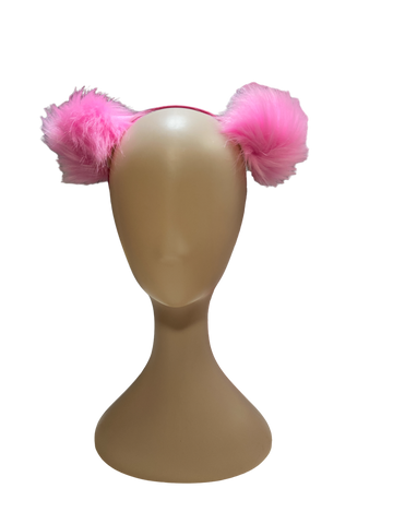Large Pom Pom Headband - Pink - The Enchanted Magnolia