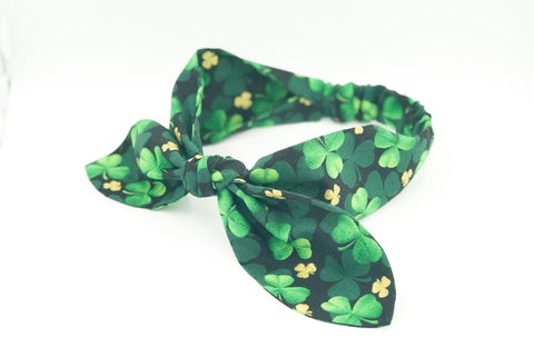 Green Clover Top Knot Headband I The Enchanted Magnolia