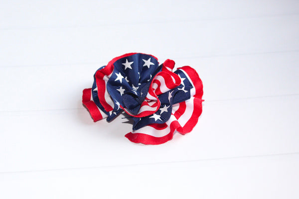 Stars and Stripes Wavy Hair Bow I The Enchanted Magnolia