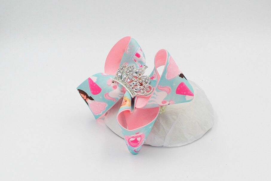 Princess Crown Hair Bow for Girls