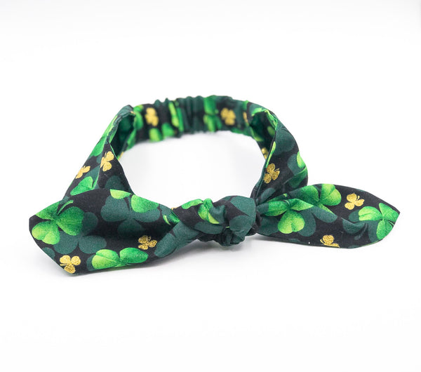 Green Clover Top Knot Headband I The Enchanted Magnolia