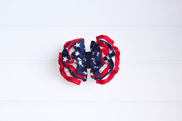 Stars and Stripes Wavy Hair Bow I The Enchanted Magnolia