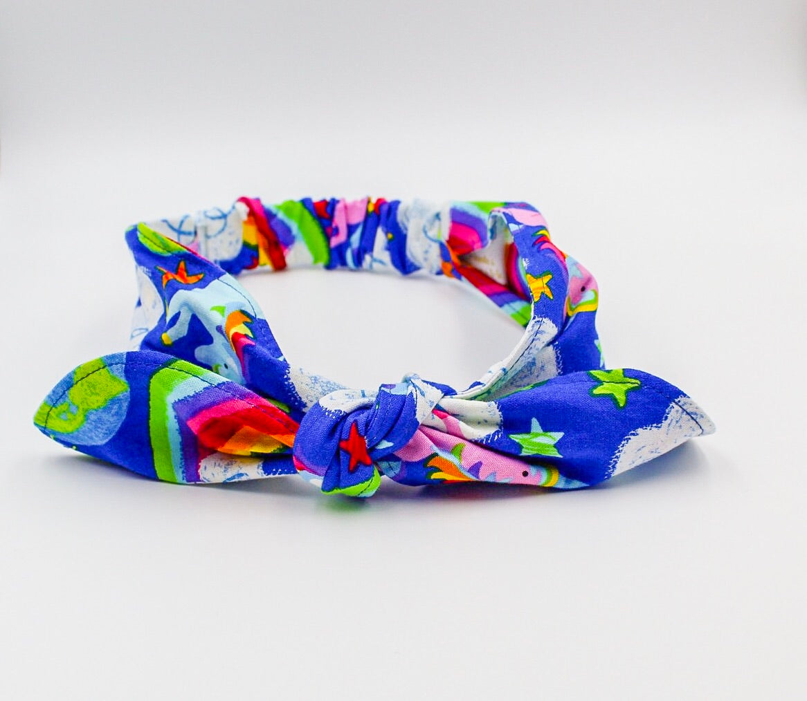Colorful Unicorn and Rainbow Top Knot Headband I The Enchanted Magnolia
