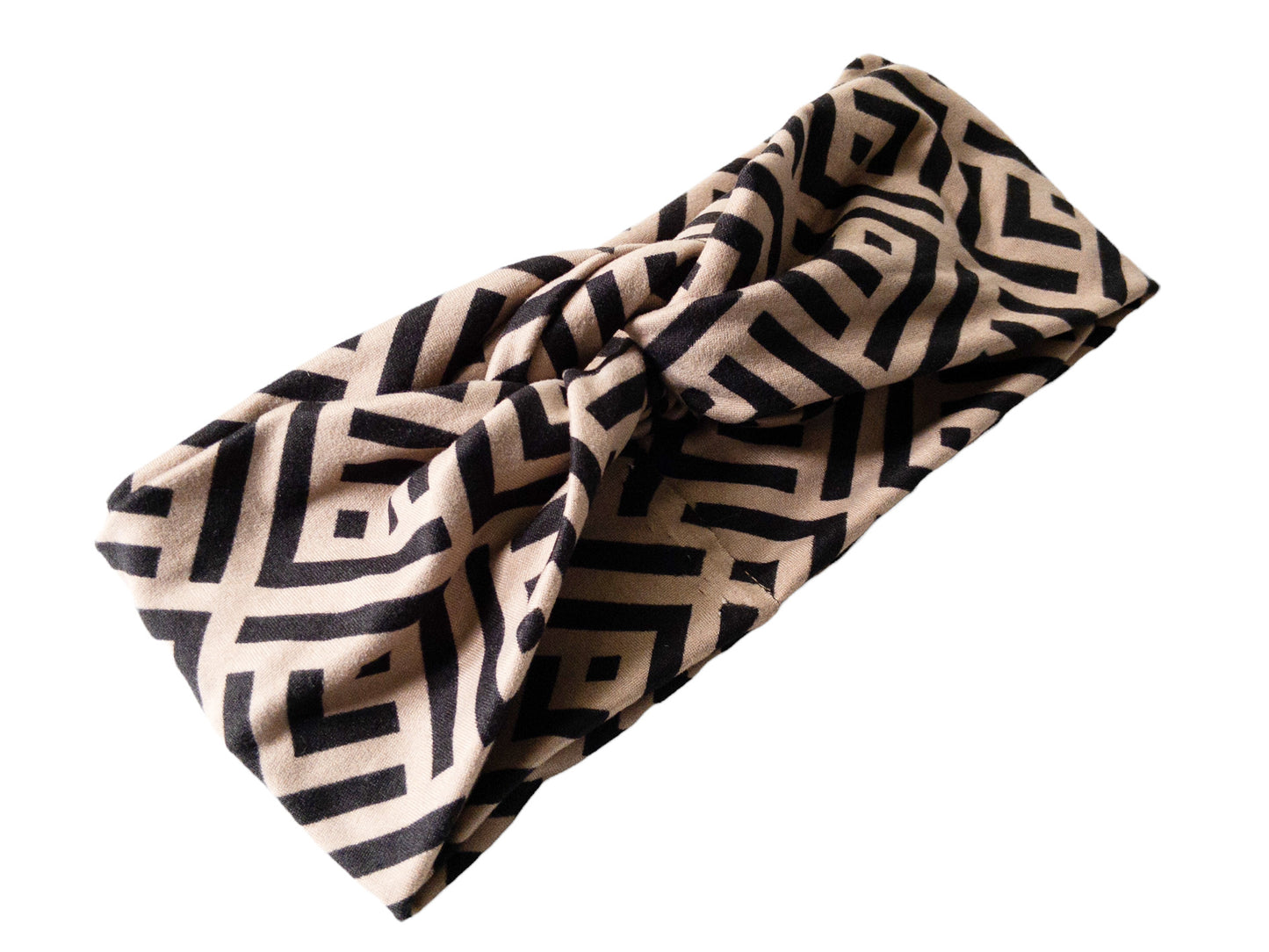 Taupe and Black Geometrical Twist Knot Headband I The Enchanted Magnolia