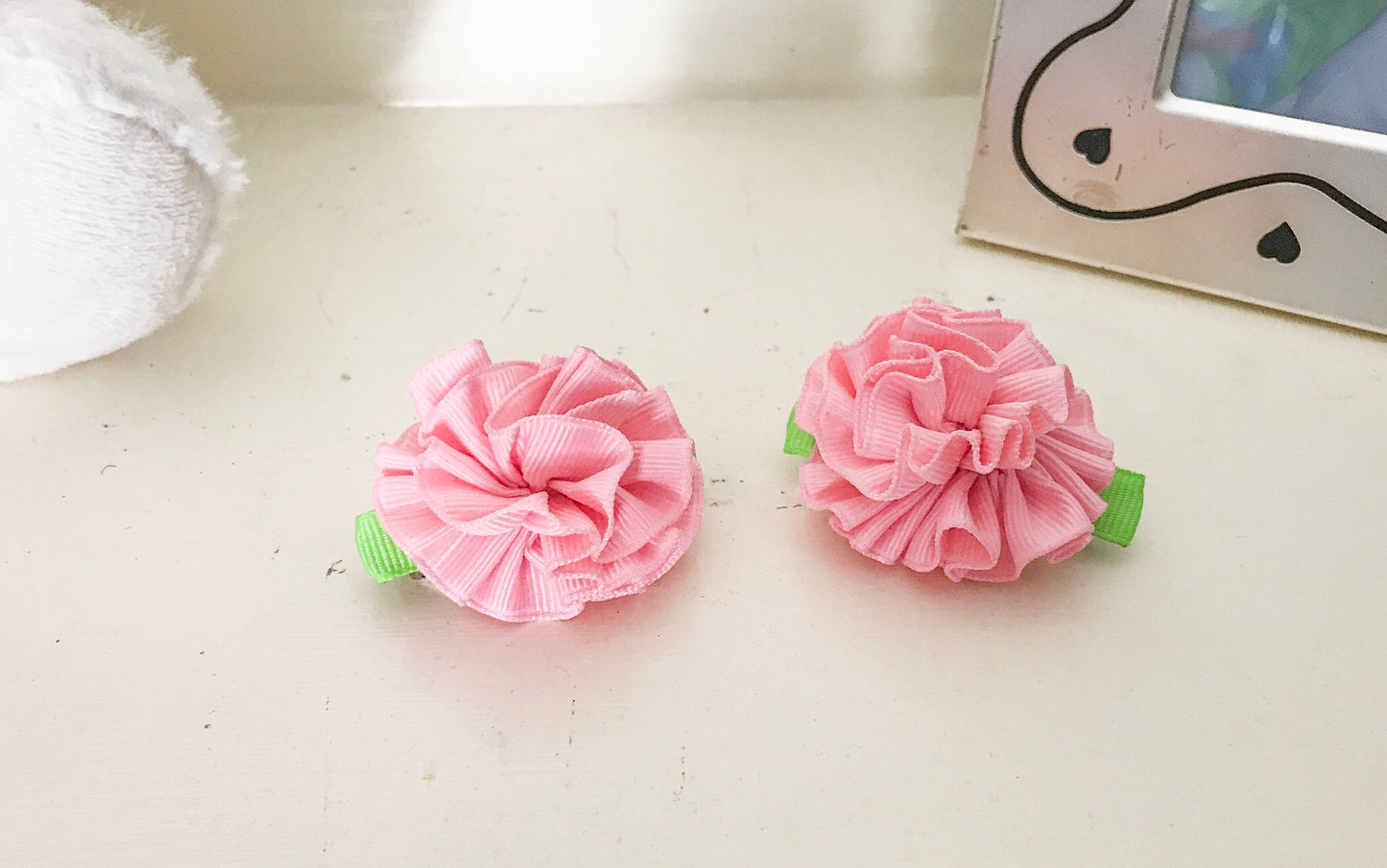 Baby Girl Ribbon Flower Hair Clips I The Enchanted Magnolia