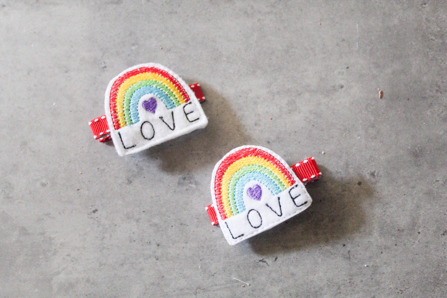 Rainbow Love Barrette Clips I The Enchanted Magnolia