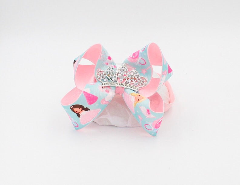 Princess Crown Hair Bow for Girls
