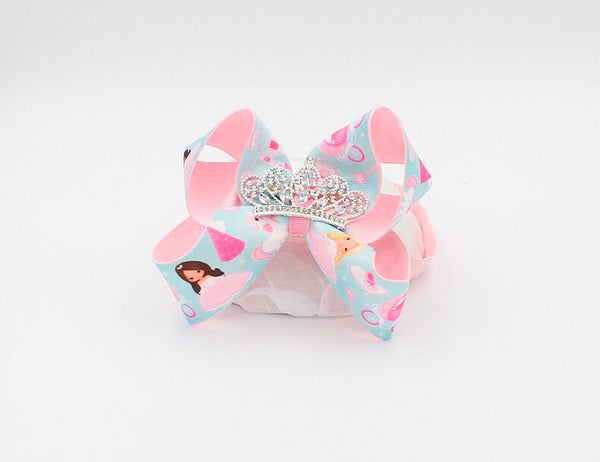 Princess Crown Hair Bow for Girls