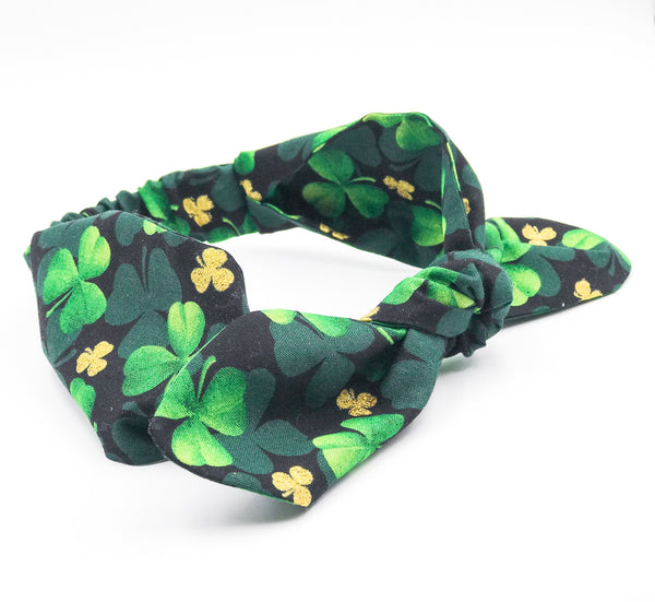 Green Clover Top Knot Headband I The Enchanted Magnolia