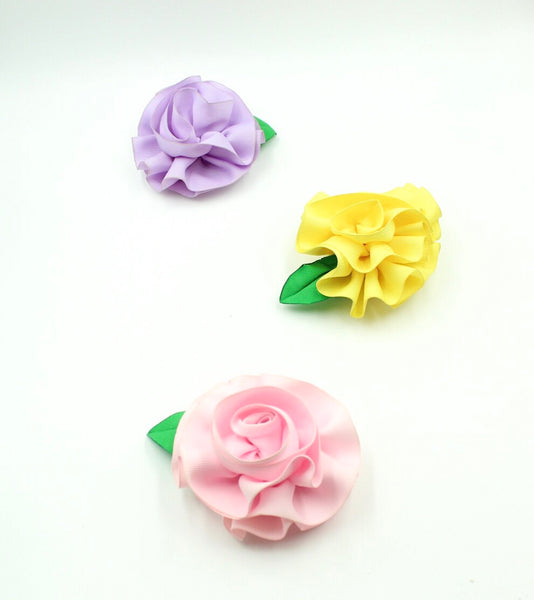 Ribbon Flower Hair Clip for Girls