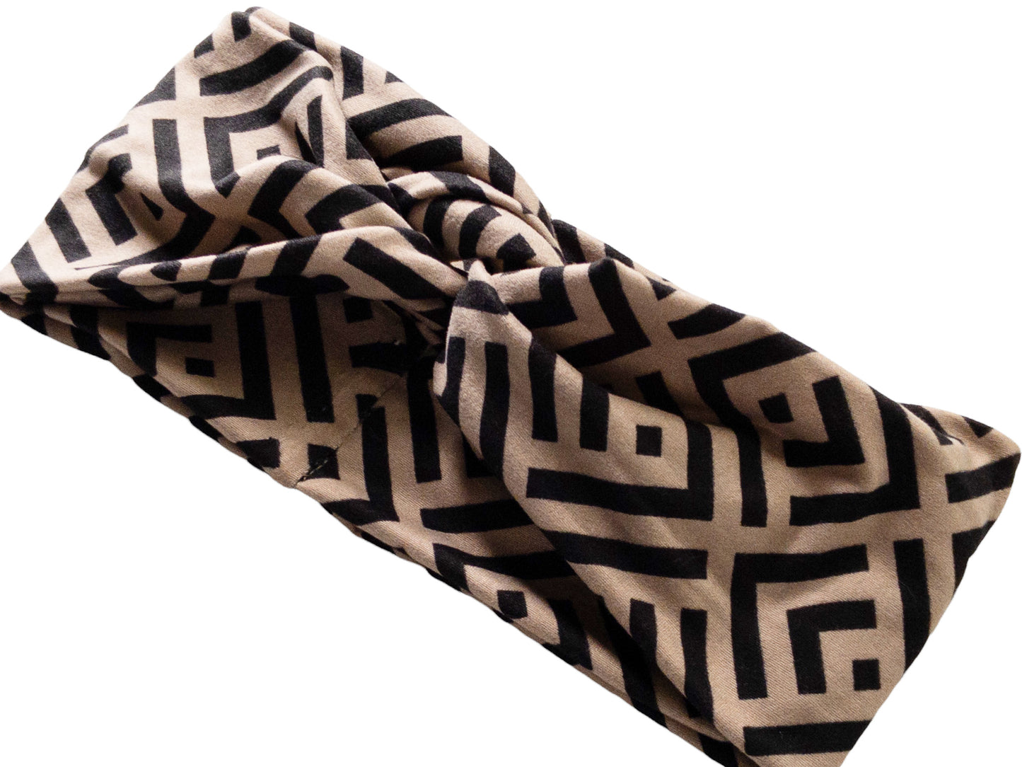 Taupe and Black Geometrical Twist Knot Headband I The Enchanted Magnolia