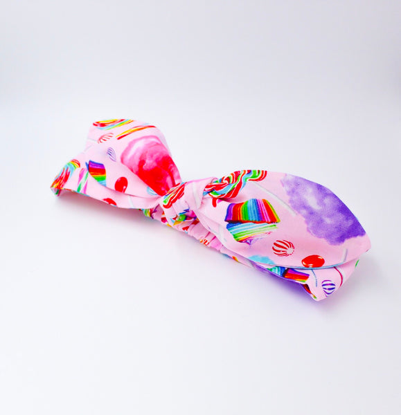 Rainbow Candy Top Knot Headband