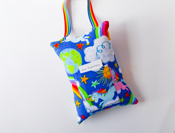 Rainbow Print Tooth Fairy Pillow and Money Holder  I The Enchanted Magnolia