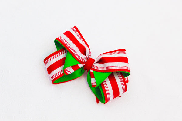 Red and White Stripe Christmas Hair Accessory I The Enchanted Magnolia