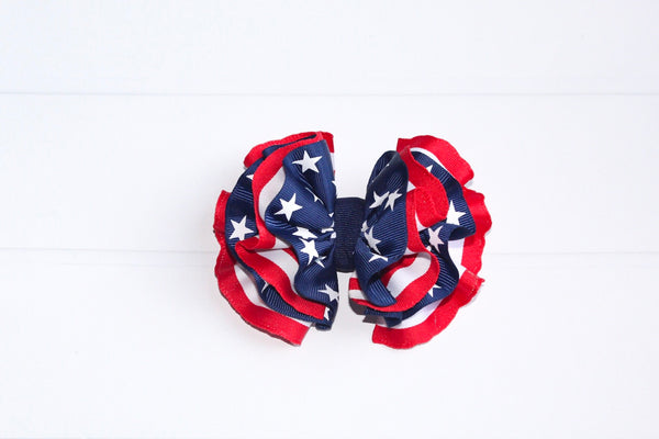 Stars and Stripes Wavy Hair Bow I The Enchanted Magnolia