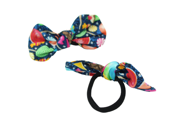 Candy Galaxy Top Knot Fabric Hair Bows I The Enchanted Magnolia