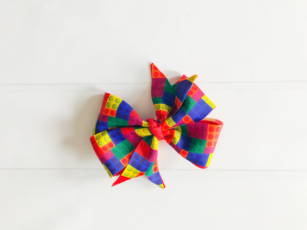Building Block Pinwheel Hair Bow