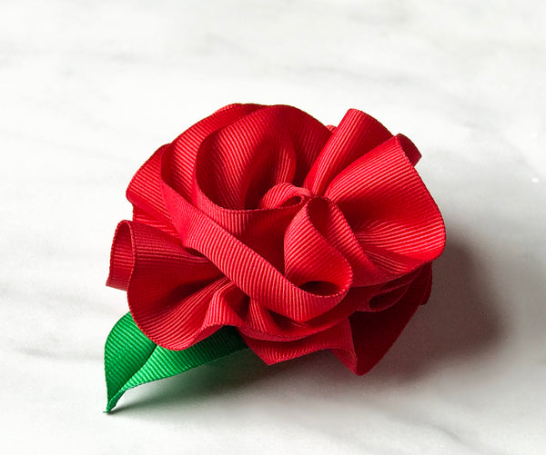 Red Flower Hair Clip I The Enchanted Magnolia