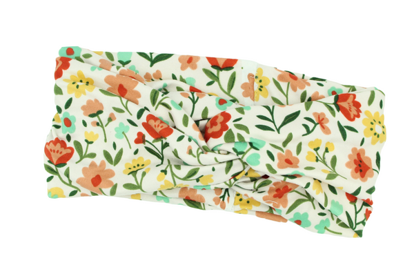 Floral-Print-on-White-Twisted-Turban-Headband