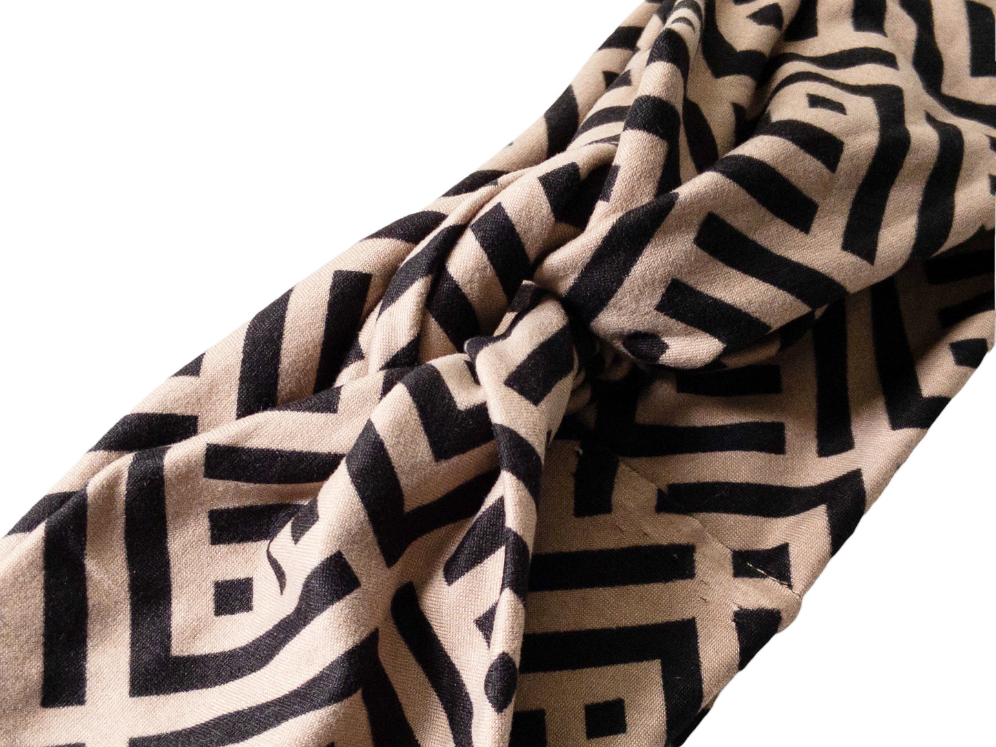 Taupe and Black Geometrical Twist Knot Headband I The Enchanted Magnolia