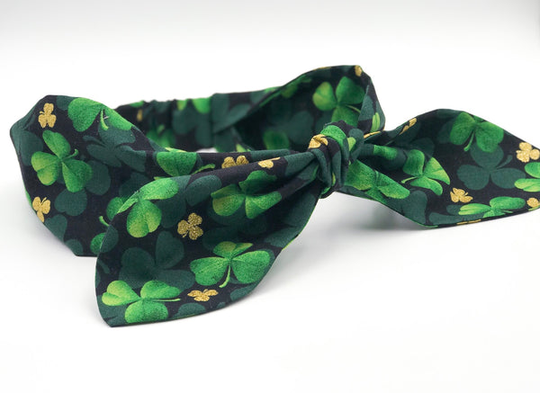 Green Clover Top Knot Headband I The Enchanted Magnolia
