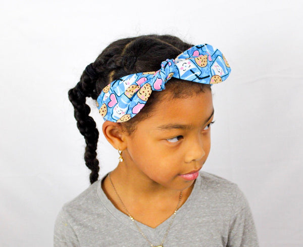 Girls Cookies and Milk Top Knot Headband I The Enchanted Magnolia