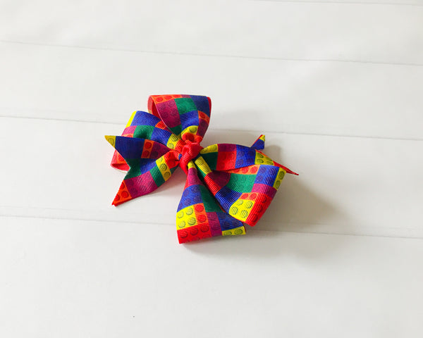 Building Block Pinwheel Hair Bow