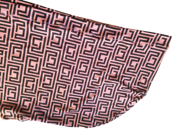 Pink and Black Geometric Print Knit Headwrap