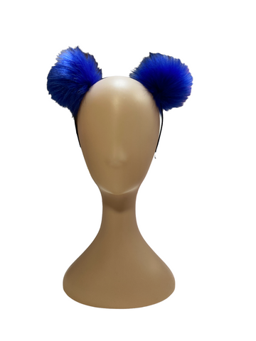 Large Pom Pom Headband - Royal Blue - The Enchanted Magnolia