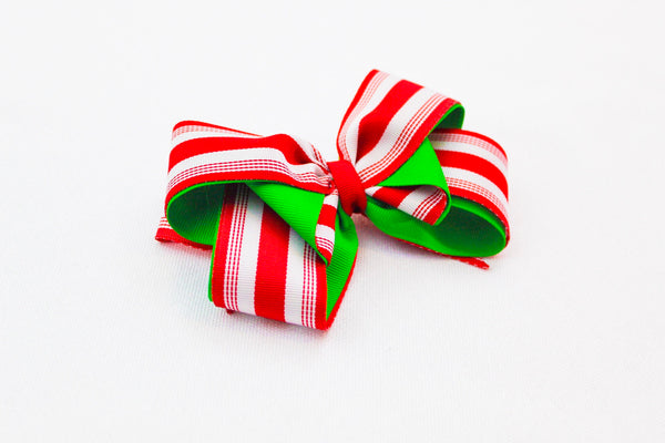 Red and White Stripe Christmas Hair Accessory I The Enchanted Magnolia