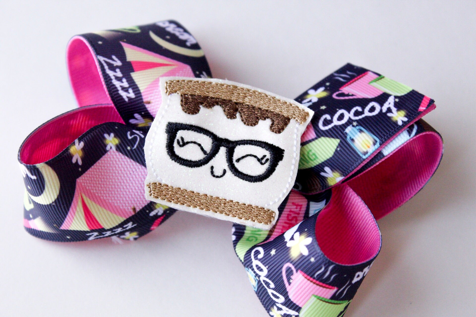 S'more Camping Hair Bow -The Enchanted Magnolia 