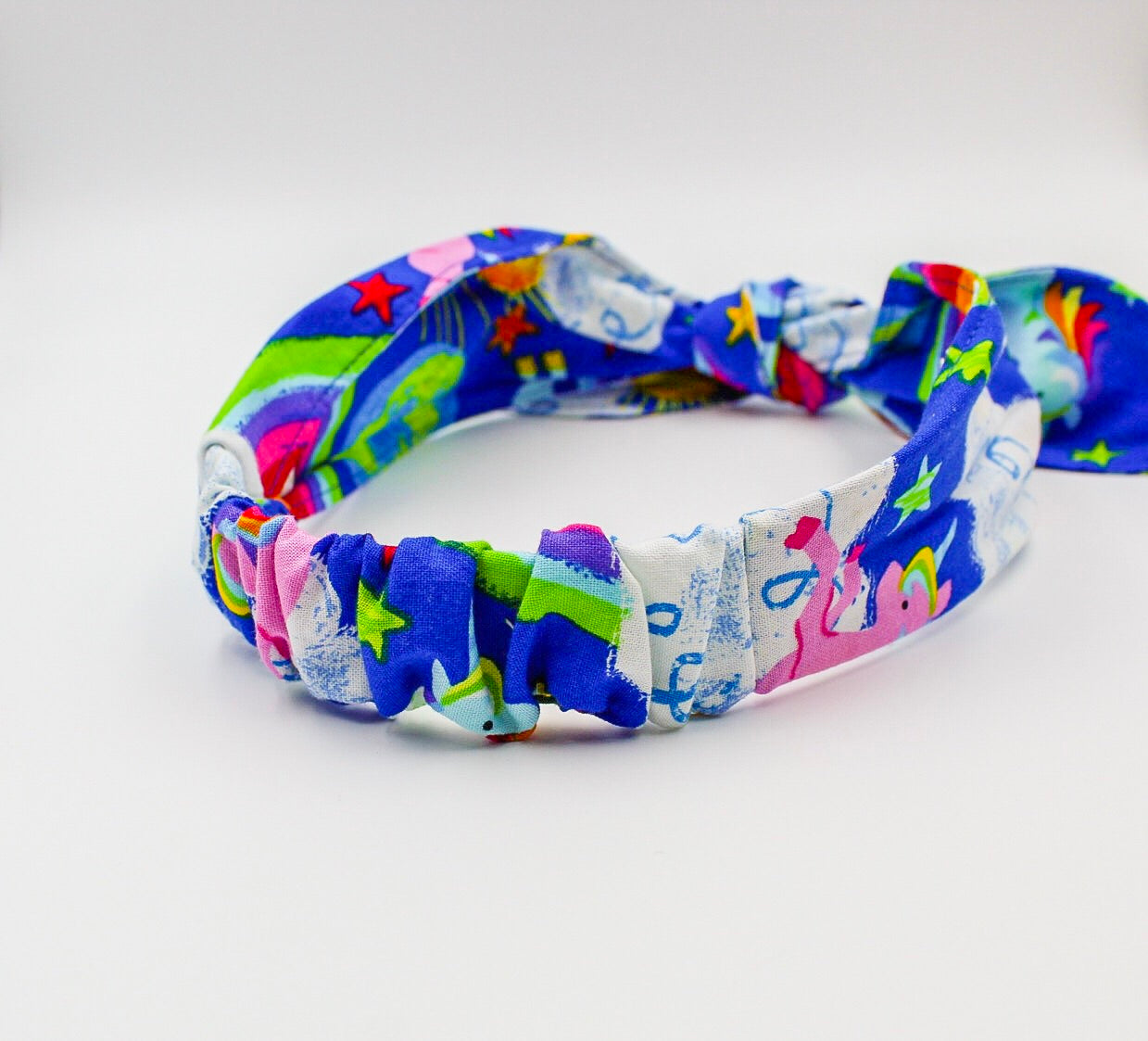 Colorful Unicorn and Rainbow Top Knot Headband I The Enchanted Magnolia