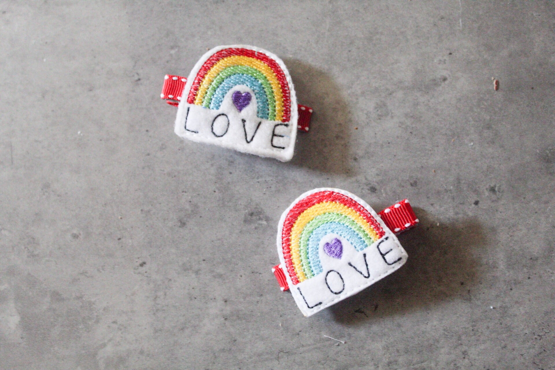 Rainbow Love Barrette Clips - The Enchanted Magnolia