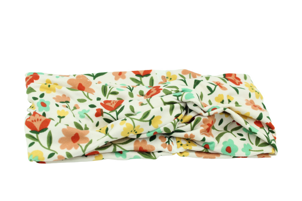 Floral-Print-on-White-Twisted-Turban-Headband-Image4