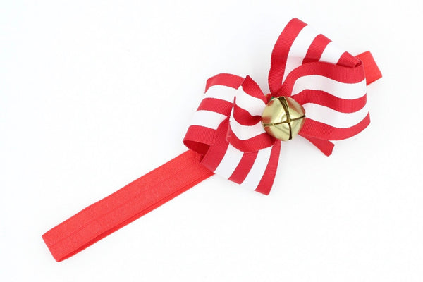 Jingle Bell Hair Bows French Barrettes I The Enchanted Magnolia