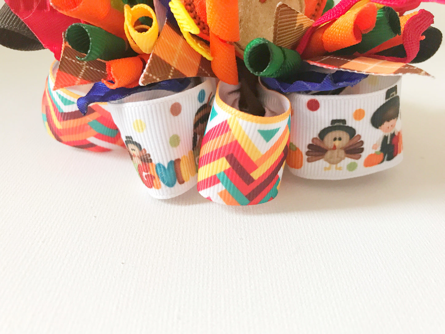 Thanksgiving Turkey Funky Loop Bow