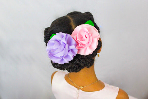 Ribbon Flower Hair Clip for Girls