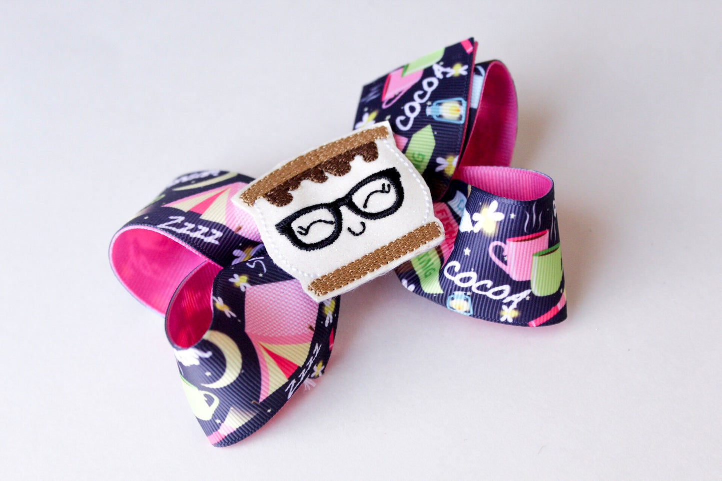 S'more Camping Hair Bow -The Enchanted Magnolia 