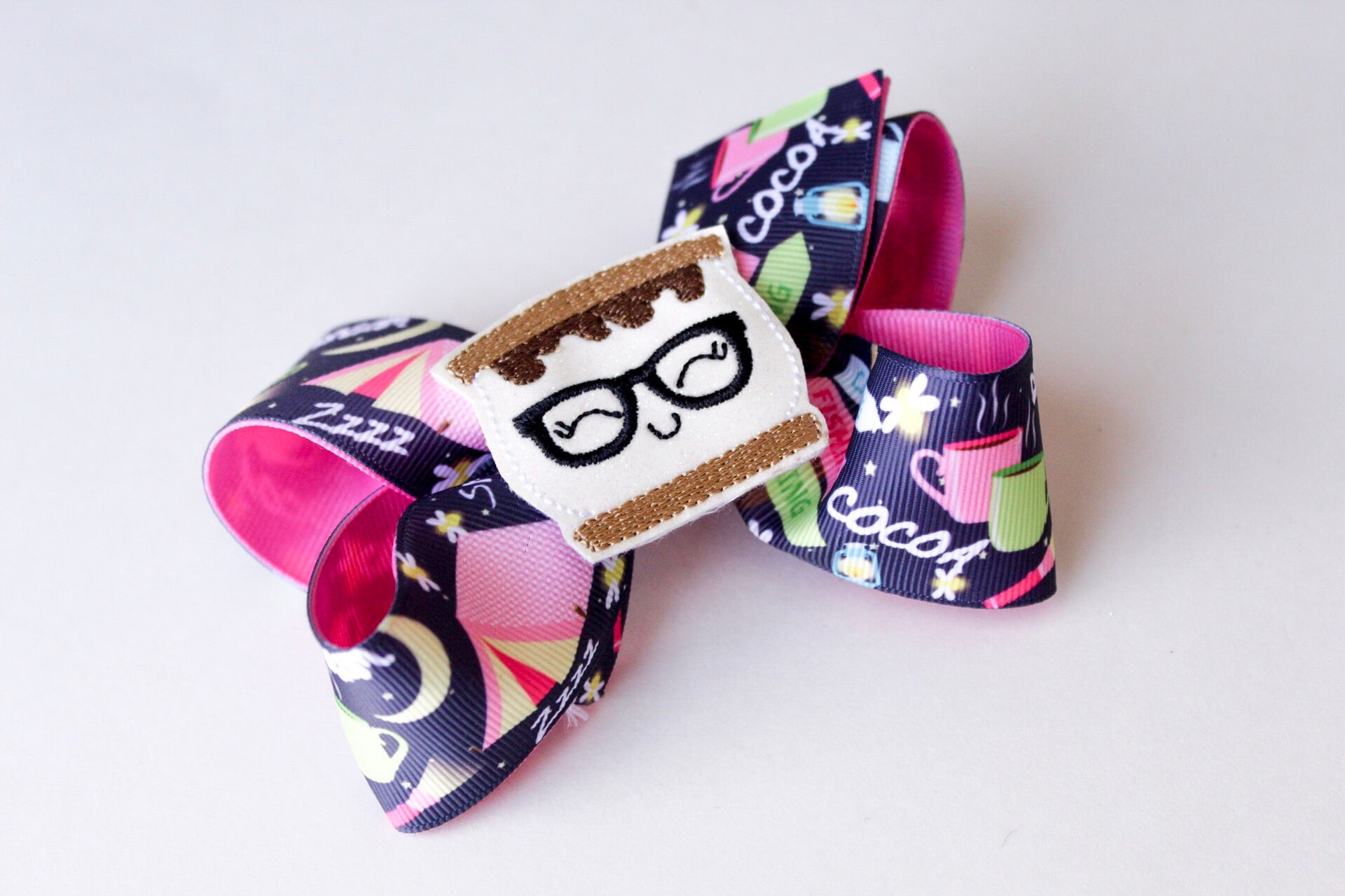 S'more Camping Hair Bow -The Enchanted Magnolia 