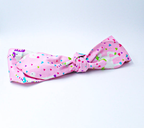 Unicorn and Hearts Top Knot Headband-3