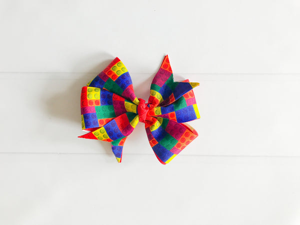 Building Block Pinwheel Hair Bow