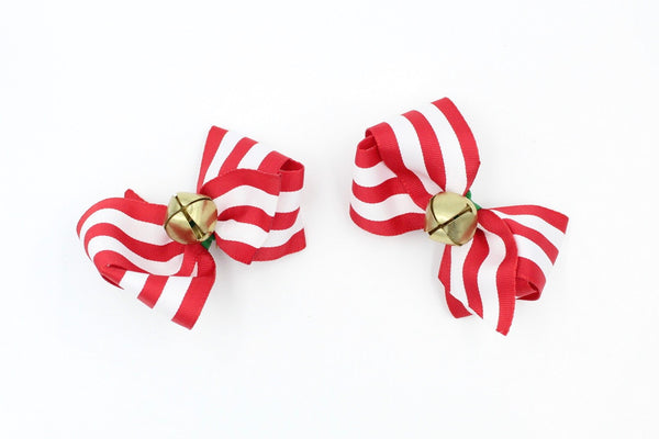 Jingle Bell Hair Bows French Barrettes I The Enchanted Magnolia