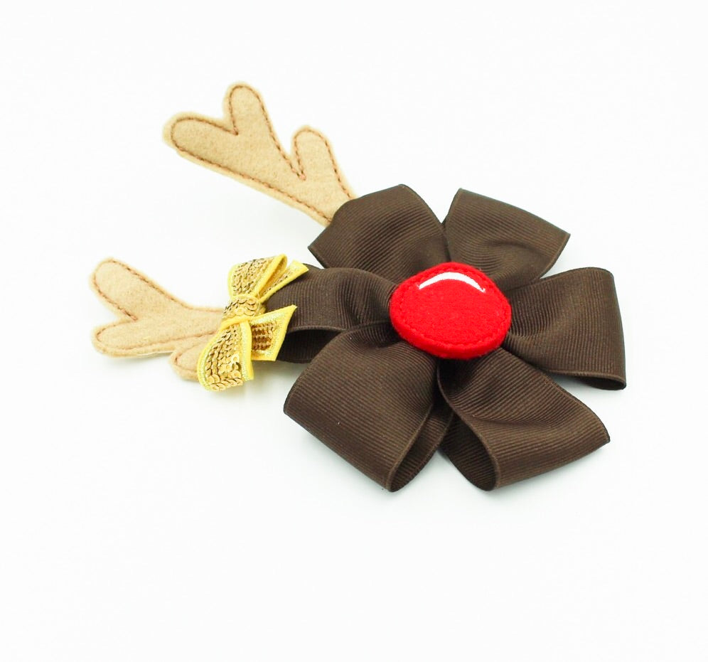 Baby Reindeer Pinwheel Headband I The Enchanted Magnolia