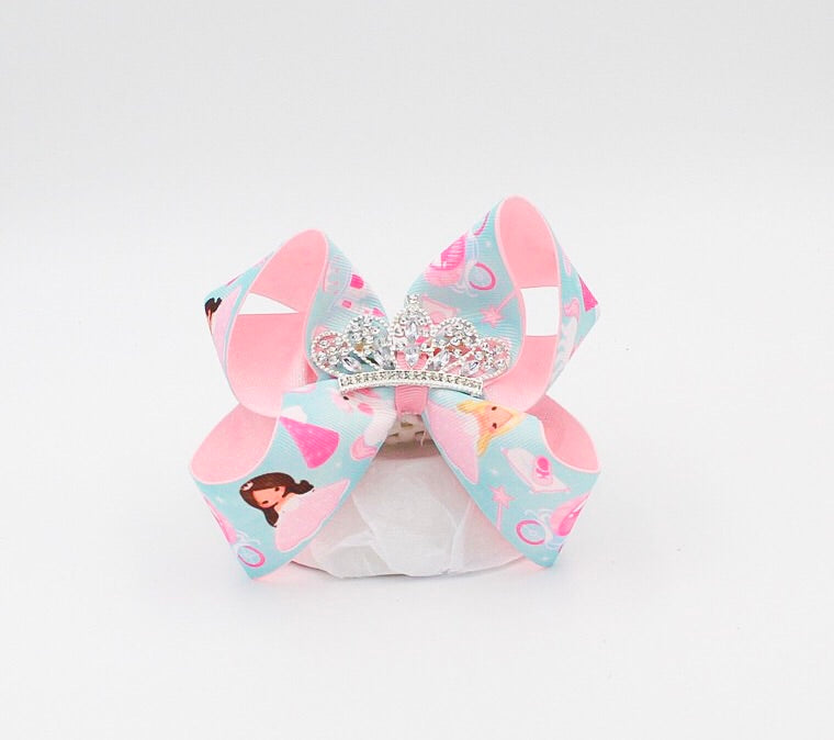 Princess Crown Hair Bow for Girls